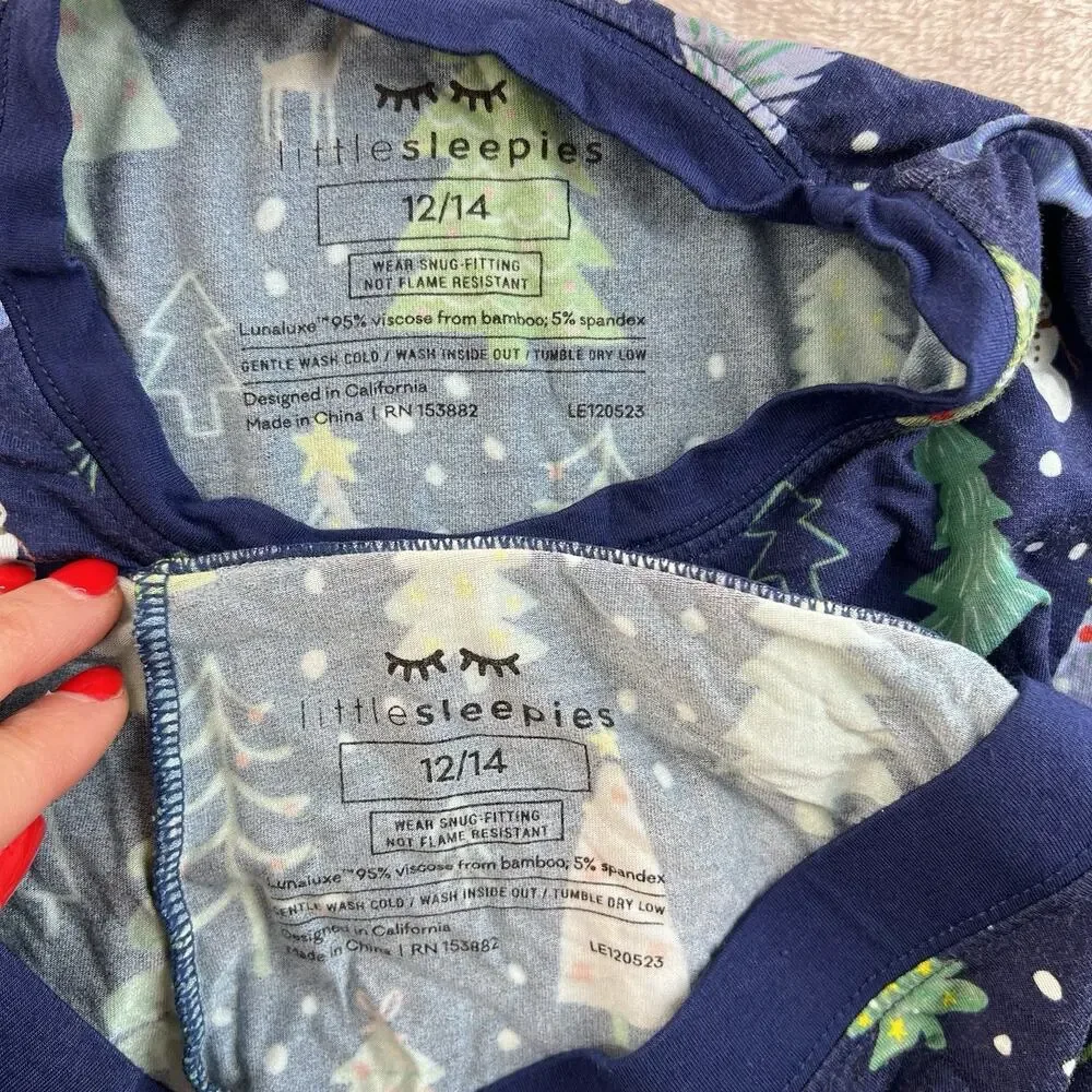 Little Sleepies‎ 12 / 14 Merry & Bright Pajamas Holiday Bamboo Limited Edition
